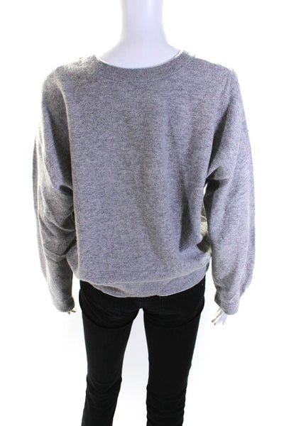 Vince Womens Cashmere Round Neck Long Sleeve Pullover Sweater Top Gray Size M