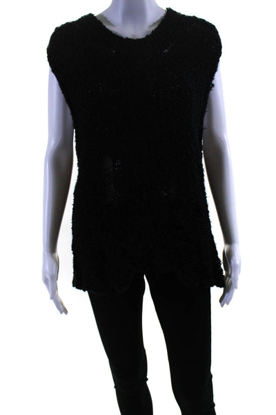 IRO Jeans Womens Cotton Knitted Round Neck Sleeveless Tank Top Black Size M