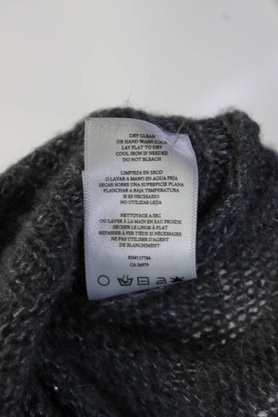 Rails Womens Metallic Striped Crew Neck Cashmere Sweater Gray Black Size Small