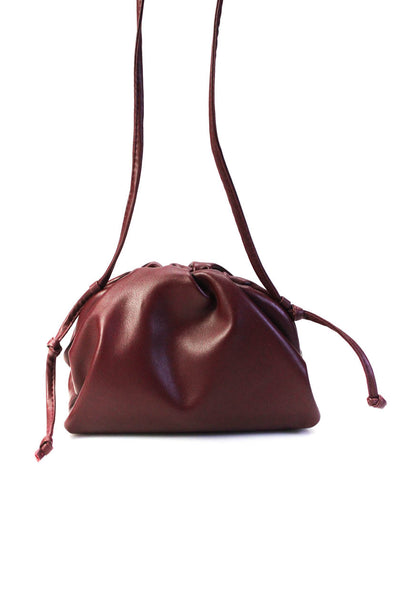 Designer Womens Single Strap Framed Mini Pouch Crossbody Handbag Wine Red
