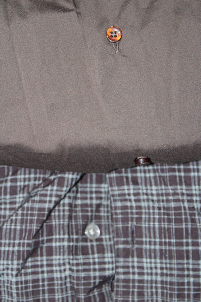 John Varvatos Zara Man Mens Button Down Shirts Brown Size Extra Large Lot 2