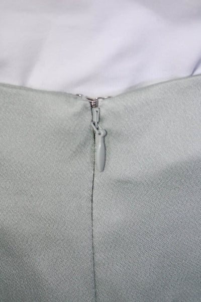 Jonathan Simkhai Womens Satin Ruched Pleated Sash Mini Skirt Mint Green Size 2