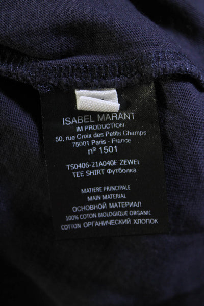 Etoile Isabel Marant Womens Graphic Short Sleeved Crew T Shirt Purple Size XS