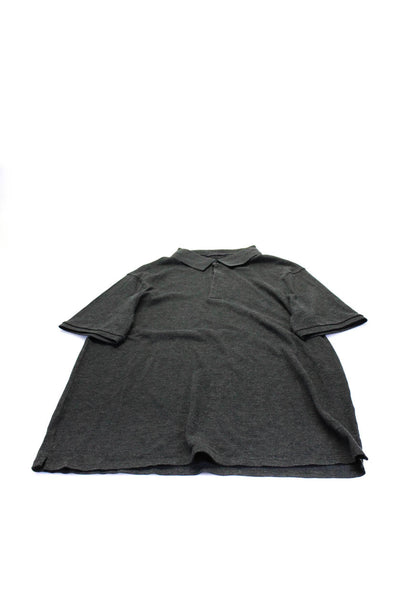 Elie Tahari Mens Collared Short Sleeved Polo T Shirts Dark Gray Size L Lot 2