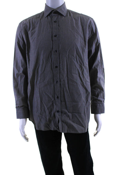 Armani Collezioni Mens Collared Long Sleeved Buttoned Shirt Gray Size 39/ 15.5