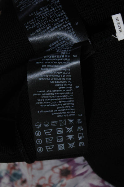 Sandro Womens Button Front Knit Midi Pencil Skirt Black Size 1