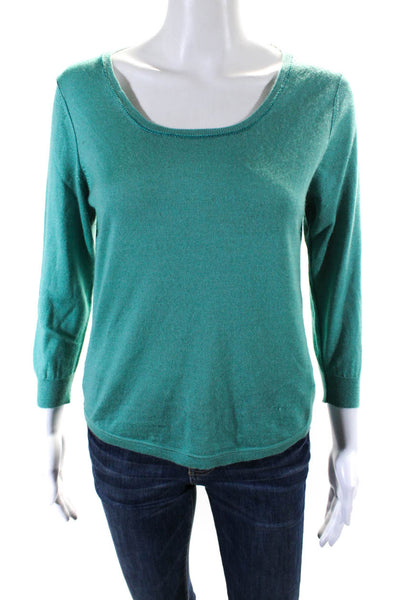 Etro Womens Cashmere Scoop Neck Long Sleeves Sweater Sea Green Size EUR 44