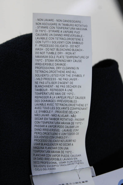 Armani Collezioni Womens Wool Crepe Snap Down Peplum Blazer Jacket Blue Size 14