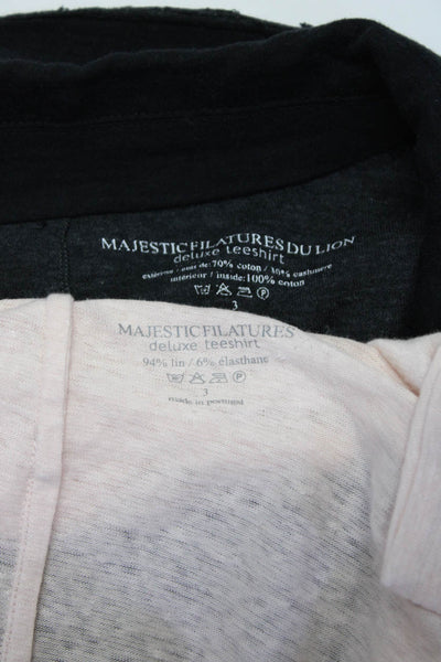 Majestic Filatures Women's Long Sleeves One Button Blazer Black Size 3 Lot 2