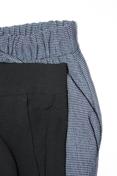 Zara Women's Elastic Drawstring Waist Wide Leg Pant Blue Size L Lot 2