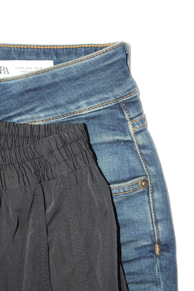 Zara Women's Elastic Waist Pockets Unlined Maxi Skirt Black Size XL Lot 2