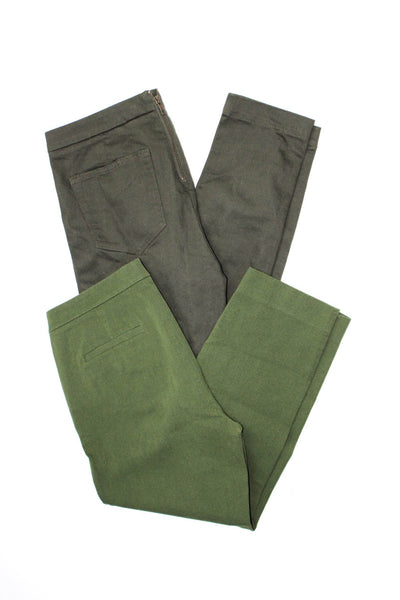 J Crew Women's Zip Closure Pockets Straight Leg Pants Olive Green Size 8 Lot 2