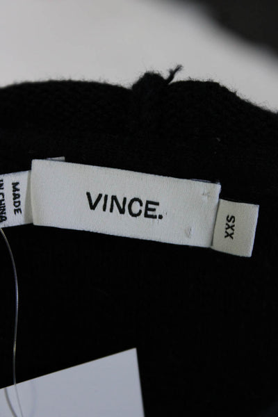 Vince Womens Cotton Knit Sleeveless Cardigan Sweater Vest Black Size XSS