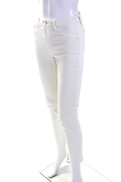 L'Agence Womens Cotton Denim Mid-Rise Skinny Ankle Jeans Ivory White Size 26