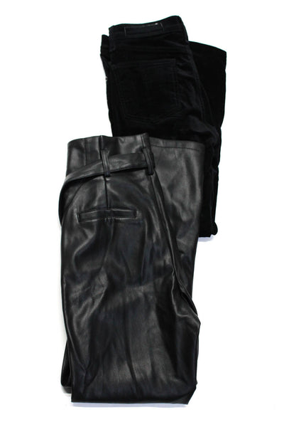 Lucy Paris Rag & Bone Womens Faux Leather Pants Velvet Skinny Jeans 26 S Lot 2