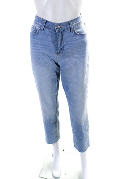 L'Agence Womens Sada High Waist Slim Straight Crop Jeans Light Blue Size 26