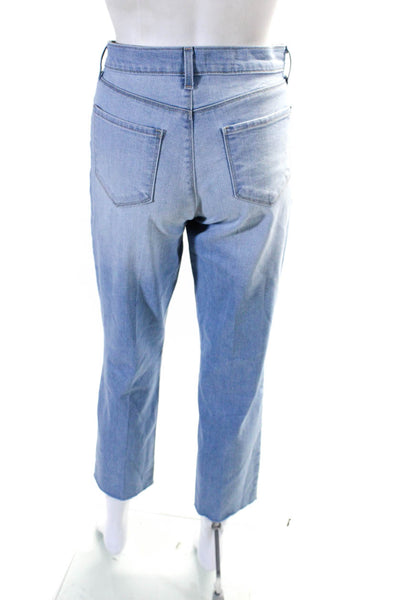 L'Agence Womens Sada High Waist Slim Straight Crop Jeans Light Blue Size 26