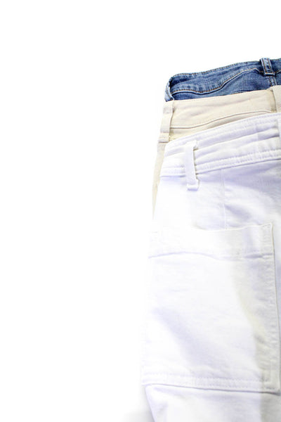 Zara Womens White High Rise Distress Straight Leg Jeans Size 0 lot 3