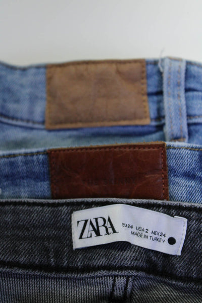 Zara Womens Gray High Rise Distress Skinny Leg Jeans Size 2 lot 3