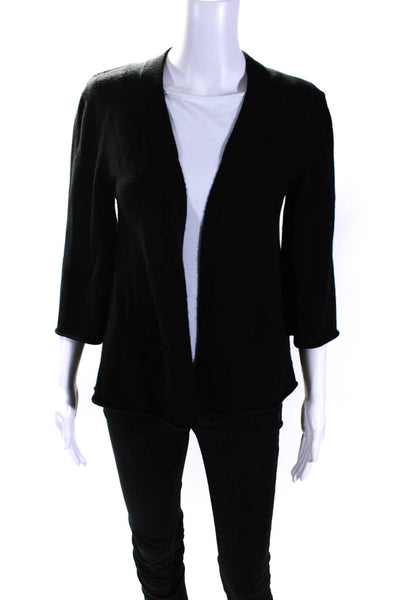 Alexander Wang Womens Cashmere Open Front Long Sleeve Cardigan Black Size S