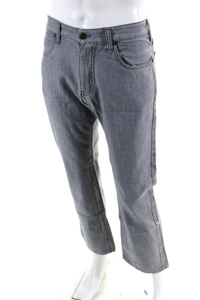 Giorgio Armani Mens Cotton Five Pocket Straight Leg Jeans Gray Size 30