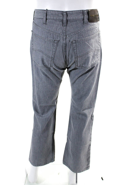 Giorgio Armani Mens Cotton Five Pocket Straight Leg Jeans Gray Size 30