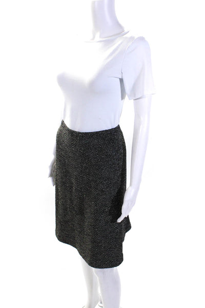 St. John Collection Womens Elastic Waistband Knit Pencil Skirt Black Size 4