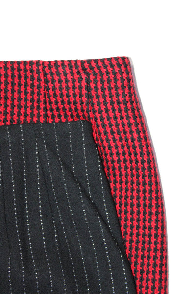 Linda Allard Ellen Tracy Womens Pencil Skirts Red Black Wool Size 6 8 Lot 2