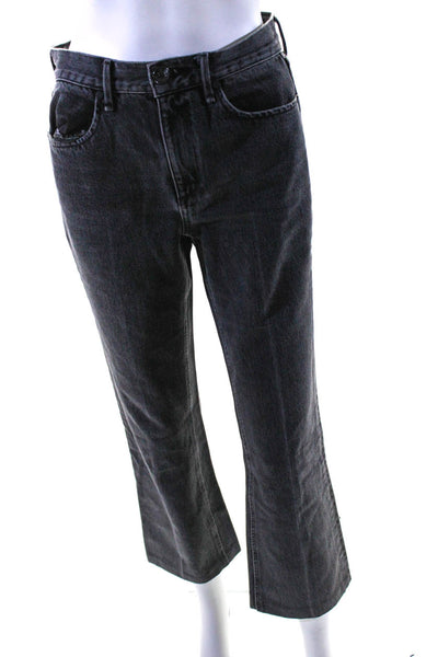 Rag & Bone Womens Zipper Fly High Rise Flare Cropped Jeans Gray Denim Size 25