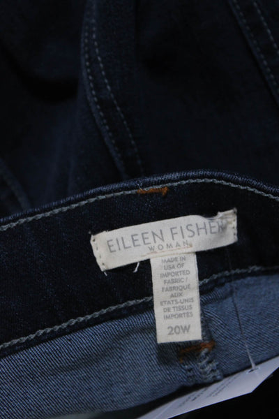 Eileen Fisher Womens Cotton Denim Mid-Rise Straight Leg Jeans Blue Size 20W