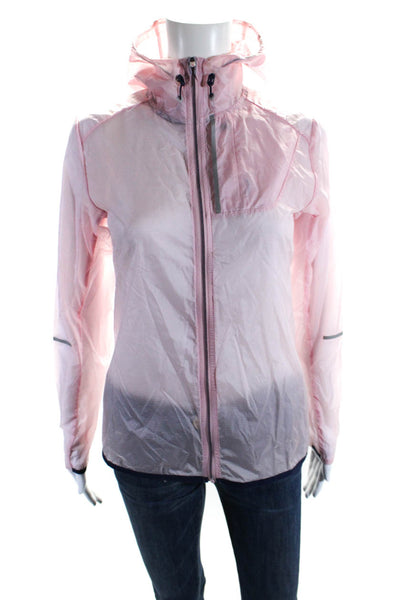 New Balance Womens Full Zip Hooded Lightweight Activewear Jacket Pink Size XS