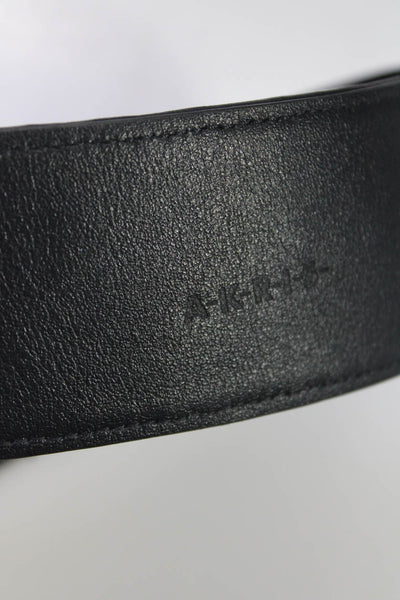 Akris Women's Leather Hook Closure Belt Black Size 36