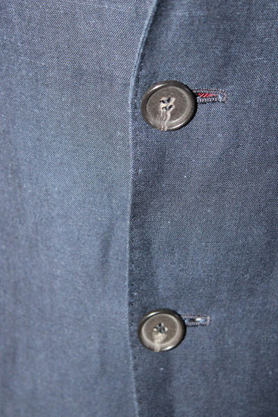 Boss Hugo Boss Mens Linen Blend Two Button Blazer Navy Blue Size 38 Regular