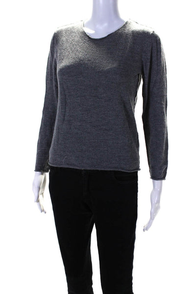 Zadig Womens Round Neck Long Sleeve Knitted Pullover Sweater Top Gray Size S