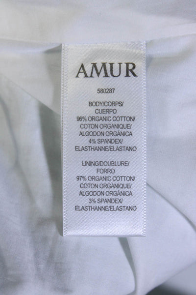 AMUR Womens Plaid Ruffled Asymmetrical High Low Midi Skirt Green White Size 4