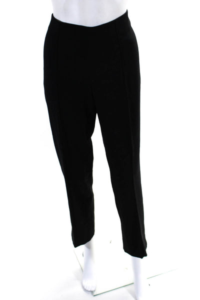 Rena Lange Womens Side Zip High Rise Pleated Dress Pants Black Wool Size 10