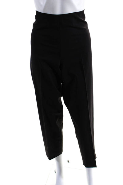 Leggiadro Womens Side Zip High Rise Pleated Dress Pants Dark Gray Wool Size 16