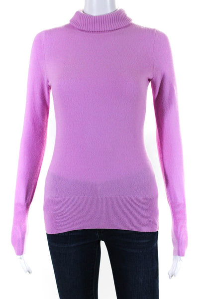 J Crew  Womens Cashmere Ribbed Turtleneck Long Sleeve Sweater Pink Size XS