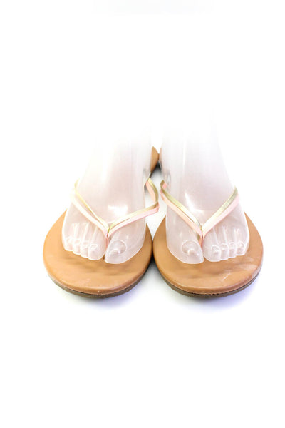 TKEES Womens Brown Flat Flip Flip Sandals Shoes Size 10