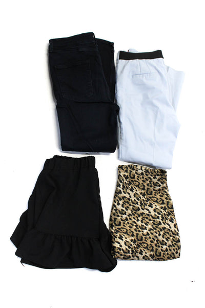 Zara Womens Leopard Print Double Slit Midi Skirt Brown Size XL L 12 Lot 4