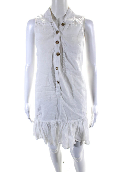 Pilcro and the Letterpress Anthropologie Womens Pleated Shift Dress White Size S
