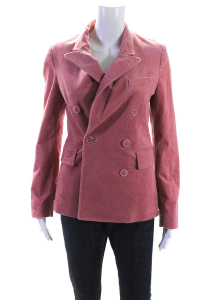 Etoile Isabel Marant Womens Cotton V-Neck Double Breasted Blazer Pink Size 34