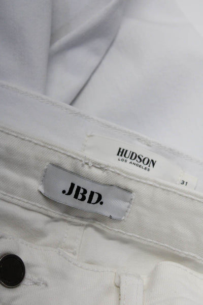 Hudson JBD Womens White Cotton High Rise Straight Leg Jeans Size 31 Lot 2