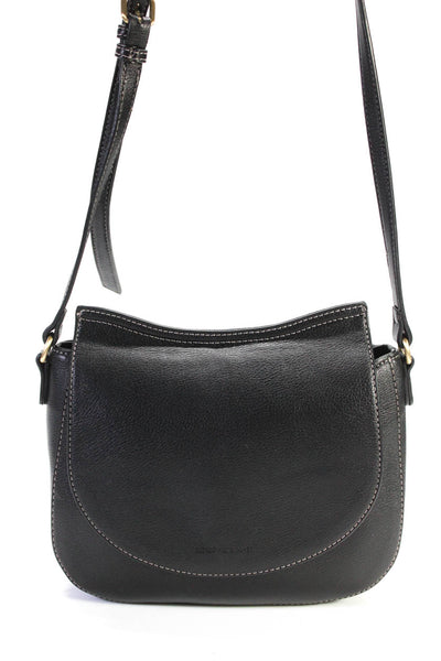 Elizabeth and James Women's Crossbody Leather Handbag Black Size M