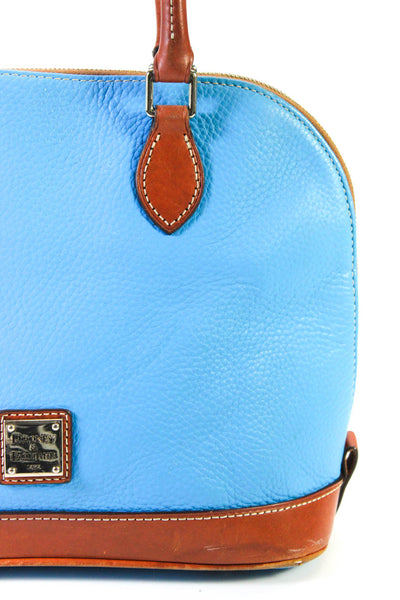 Dooney & Bourke Women's Zip Closure Textured Top Handle Handbag Blue Size M