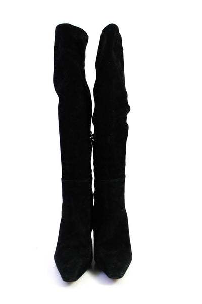 Sam Edelman Womens Suede Pointed Toe Pull On Knee High Boots Black Size 7