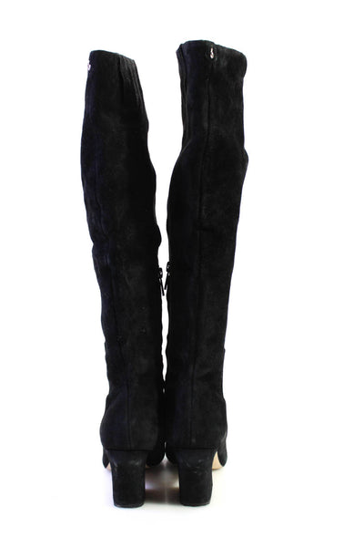 Sam Edelman Womens Suede Pointed Toe Pull On Knee High Boots Black Size 7