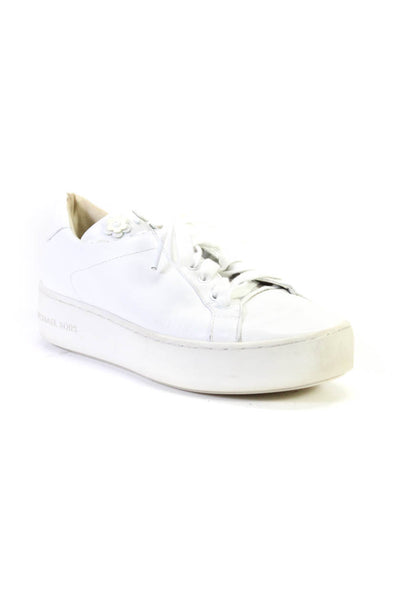 Michael Michael Kors Women's Round Toe Lace Up Platform Sneakers White Size 7.5