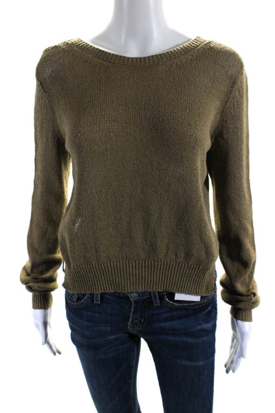 3.1 Phillip Lim Womens Long Sleeves Crew Neck Sweater Brown Size Extra Small