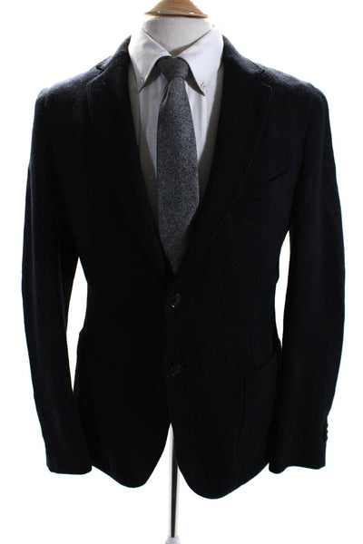 Gant Mens Wool Tweed Long Sleeve Two Button Blazer Jacket Navy Blue Size 38